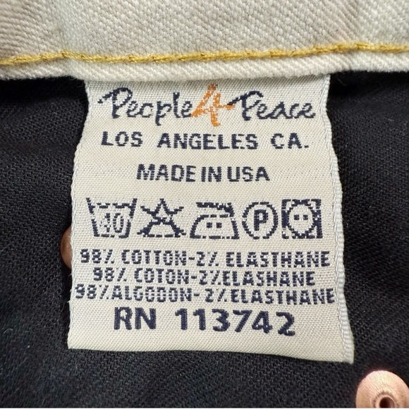 VTG People for Peace Women Blue Boho Embroidered
Flare Jeans US27 Hippie Cowgirl - Picture 8 of 8